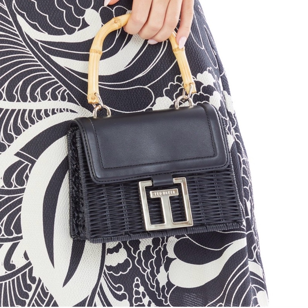 Ted baker Black and Tan Jaylisa rattan Designer Handbag